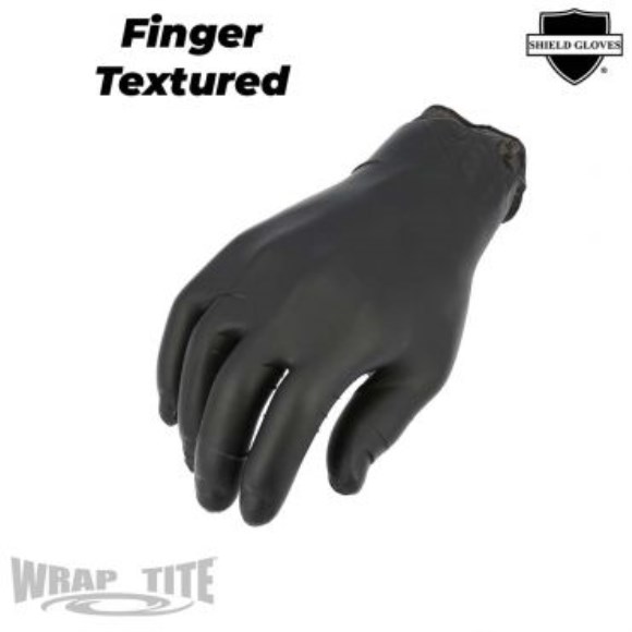 Nitrile Exam Gloves, 6 mil, black, Approved for Fentanyl Handling  - Finger Tip Textured